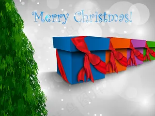 精美圣诞礼盒插画矢量素材