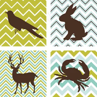 4个一组的无缝的复古模式和4轮廓的...