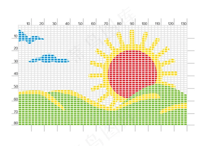 十字绣-太阳psd模版下载