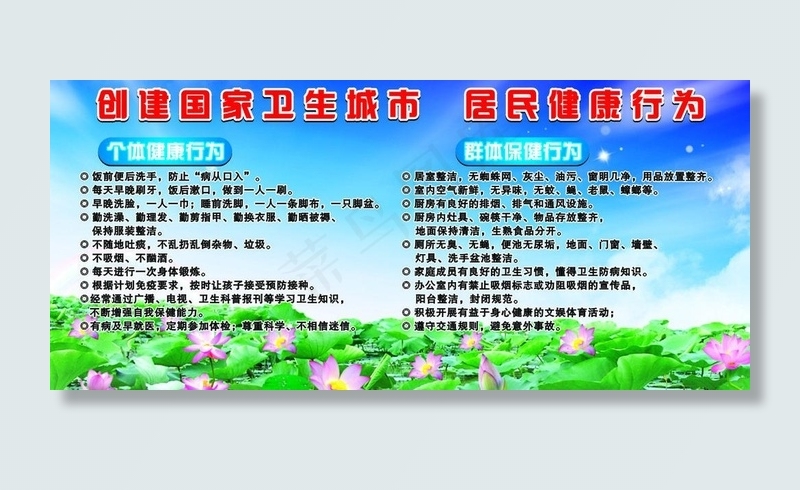 创建卫生城市居民健康图片cdr矢量模版下载