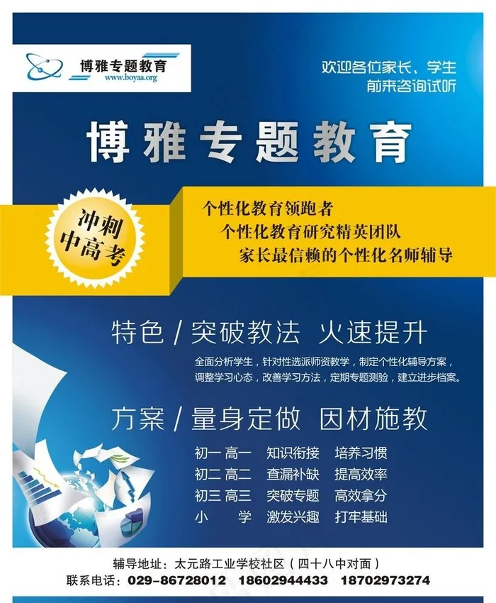 教育培训机构海报cdr矢量模版下载