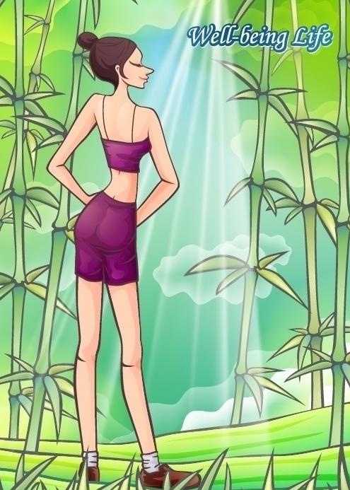 卡通瑜伽人物图片
