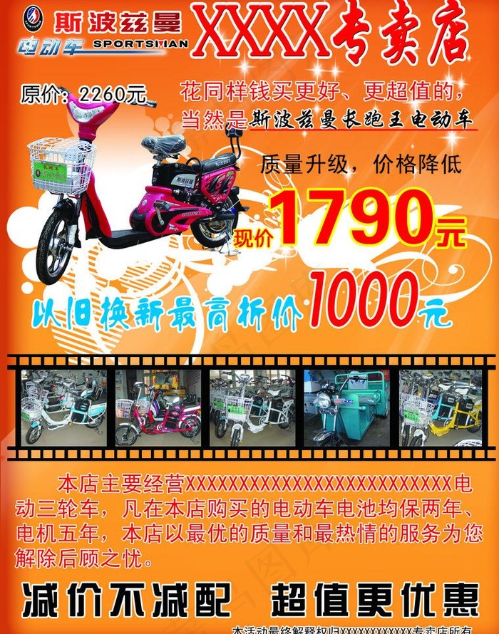 斯波兹曼电动车宣传页图片psd模版下载