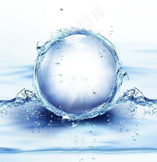 水花拼合的球形水镜背景图