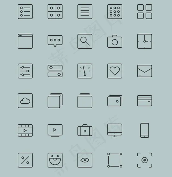 简洁图标ai矢量模版下载