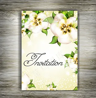 清新花卉婚礼请柬图片
