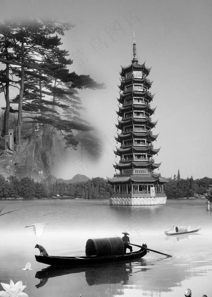 山水 水墨图片(3071X4544(DPI:300))psd模版下载