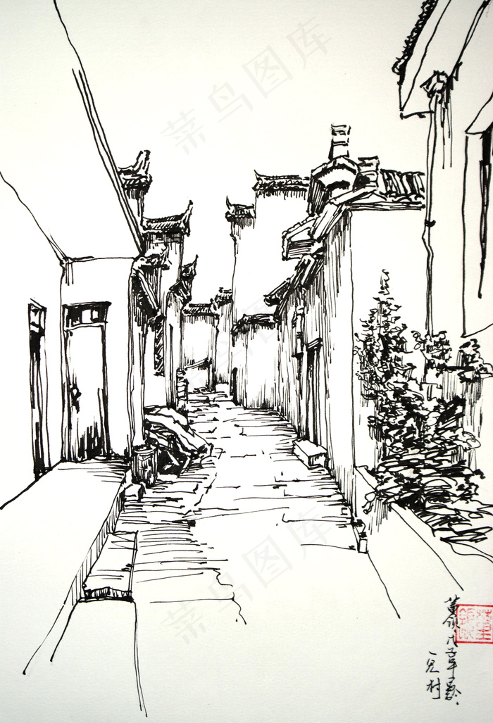 钢笔风景 建筑风景速写