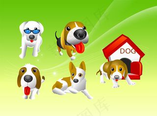 可爱的小狗矢量素材