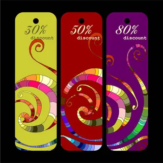 矢量绚丽吊牌花纹设计图案