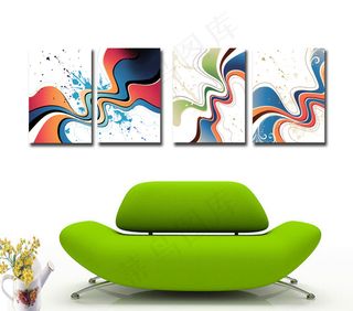 客厅线条装饰画