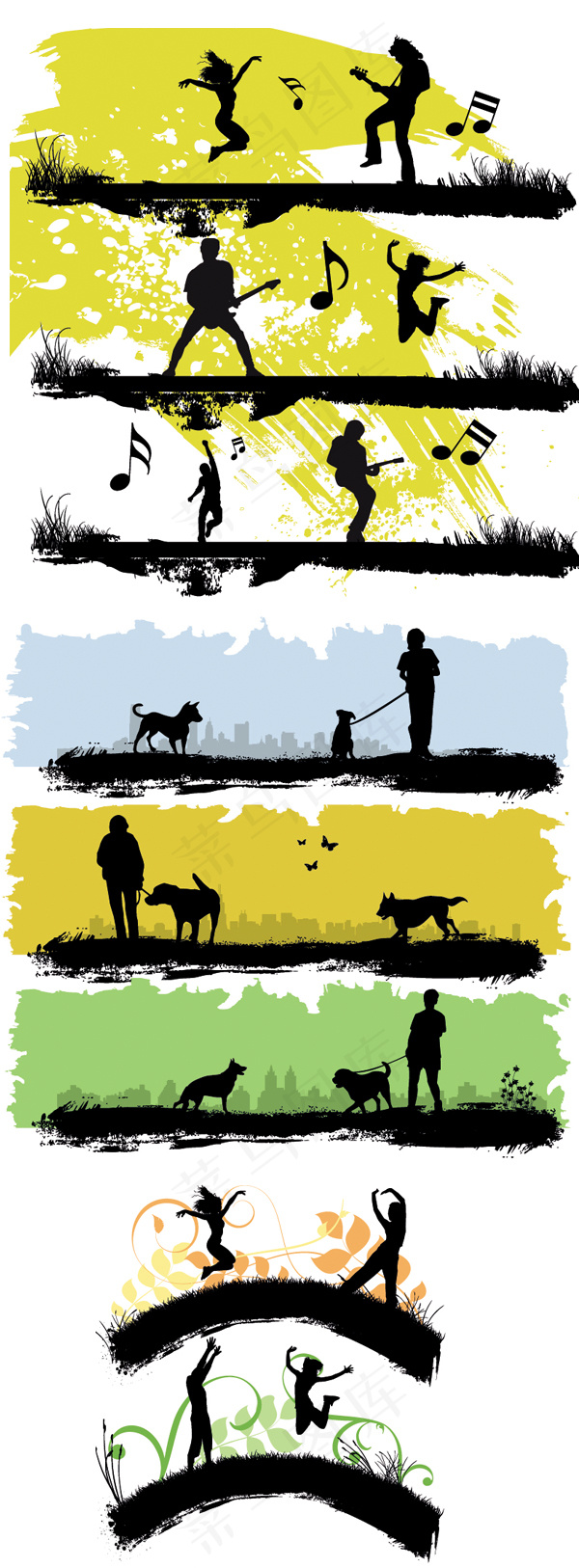 矢量人物，建筑，场景，剪影矢量02