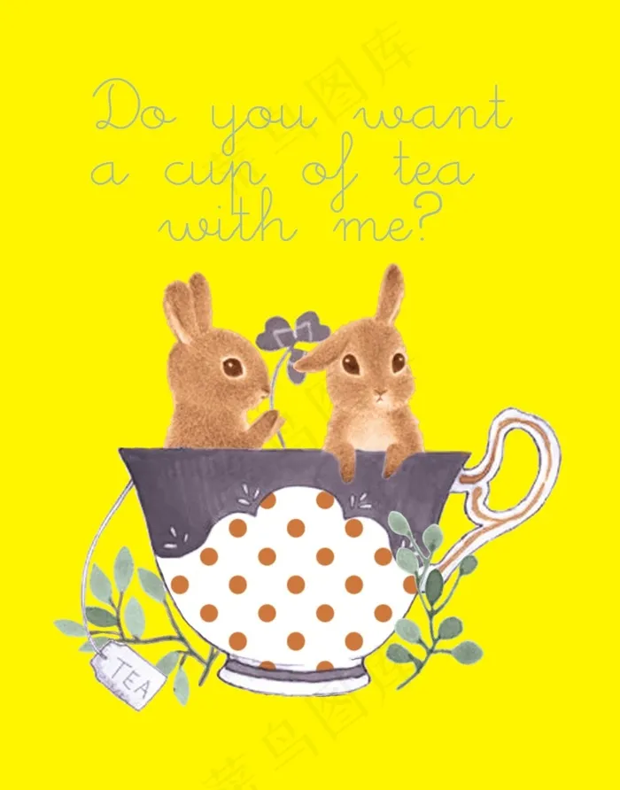 兔子设计素材ai矢量模版下载