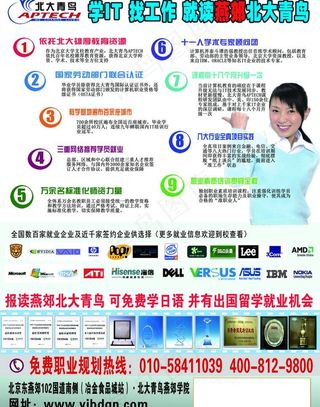 北大青鸟宣传单图片