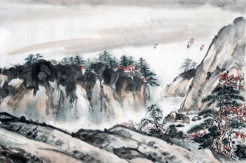山水 水墨国画图片