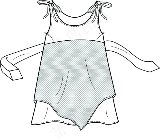 蝴蝶结吊带连身裙