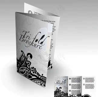 时尚花纹三折页宣传册子图片 时尚花纹三折页宣传册子图片