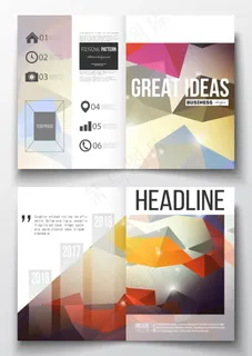 高端简约名片和宣传册内页设计矢量素材