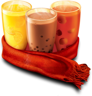 橙色简约奶茶店冬日暖阳活动海报