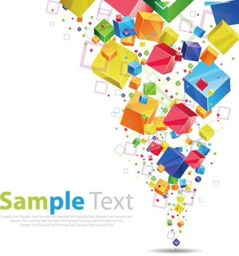 彩色3d文本模板背景矢量素材eps,ai矢量模版下载