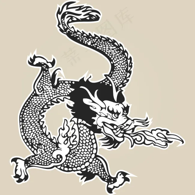 中国龙神龙矢量素材ai矢量模版下载