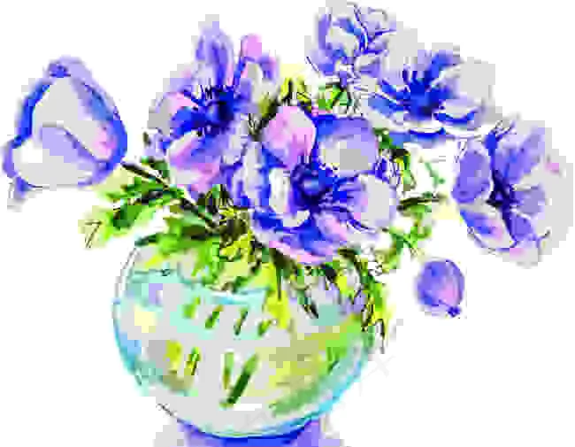 紫色水彩花朵 插花 矢量图cdr矢量模版下载
