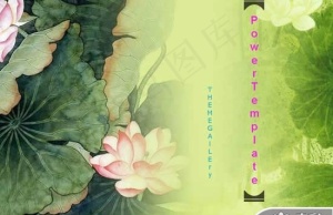 中国风荷花PPT模板预览图