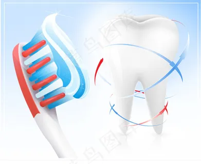 矢量牙刷牙齿设计
