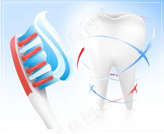 矢量牙刷牙齿设计