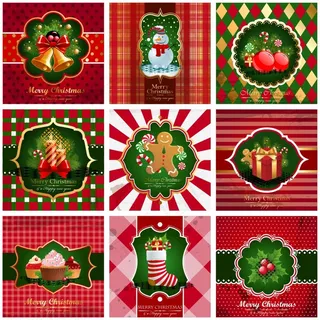 精美圣诞祝福卡片矢量素材