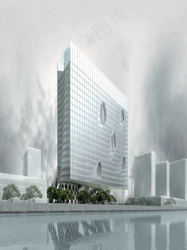 时尚建筑外观psd模版下载