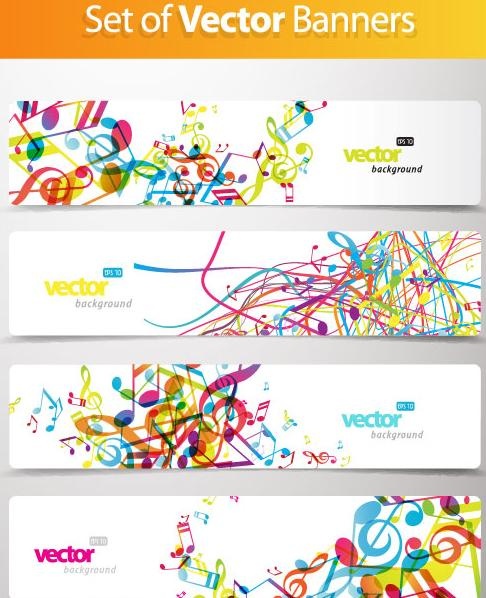 动感花纹banner矢量素材