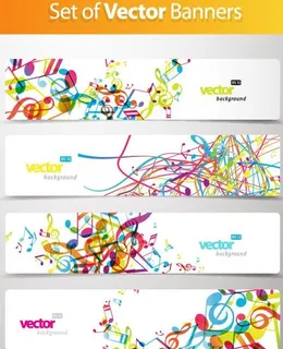 动感花纹banner矢量素材