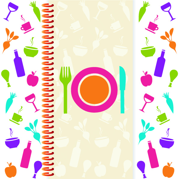 2款食物菜单背景矢量素材