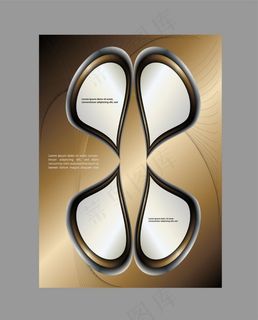 金色曲线画册图片