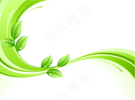 春天动感绿叶线条 春天动感绿叶线条