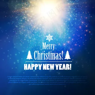 梦幻圣诞节蓝色背景矢量素材