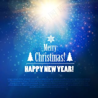 梦幻圣诞节蓝色背景矢量素材