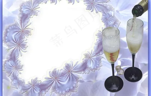 倒啤酒可爱相框素材图片