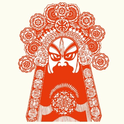 京剧人物剪纸 矢量CDR_56cdr矢量模版下载