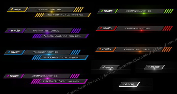 三款栏目包装用的彩色字幕条