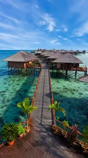 海上木屋高清摄影图片 海上木屋高清摄影图片