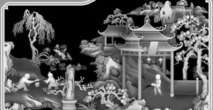 百子图山水图片