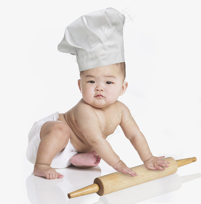 厨师装扮的大人小孩烹饪美食健康家庭情侣亲子素材