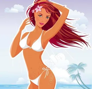 沙滩性感美女图片