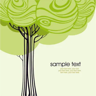 抽象树木封面设计矢量素材