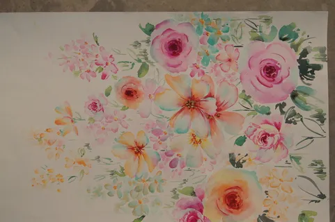 水彩手绘花卉 服装图片