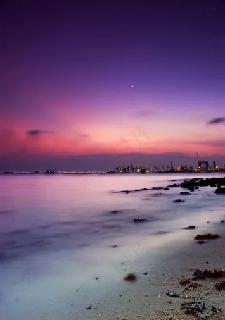 夕阳海景图片