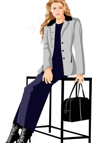 职业女性矢量图图片