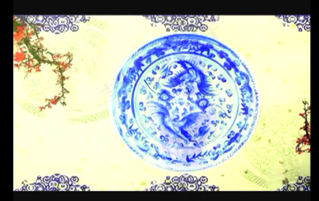 水墨青花瓷视频素材
